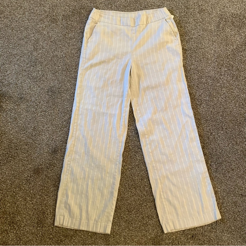 Chico striped wide leg linen pant
